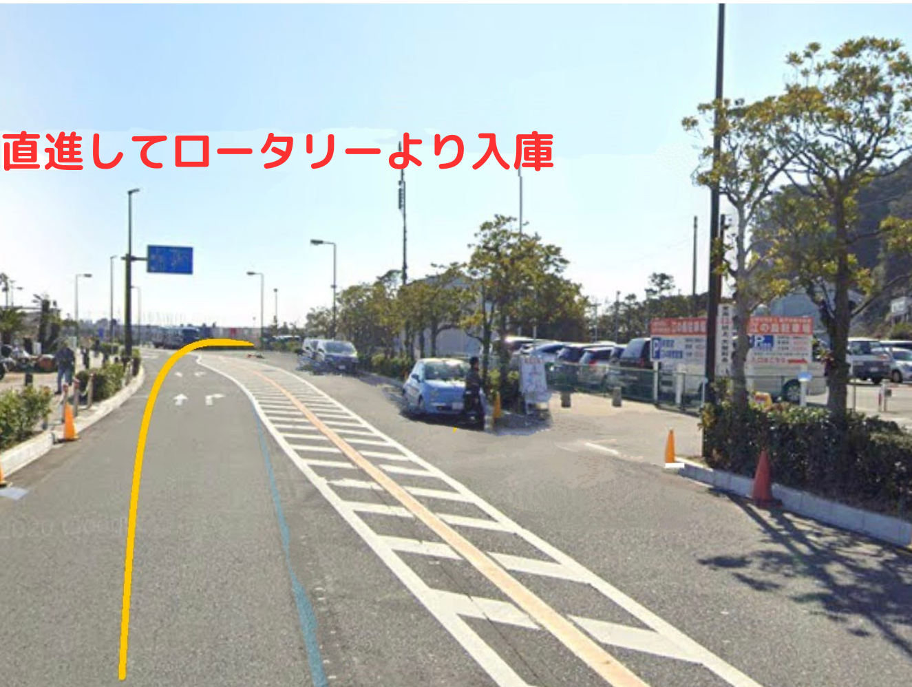 江の島駐車場へのマップ