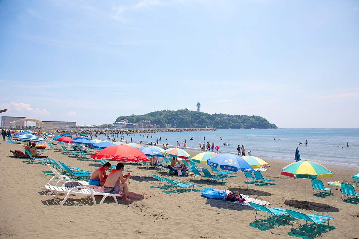 片瀬西浜海水浴場　江ノ島海岸