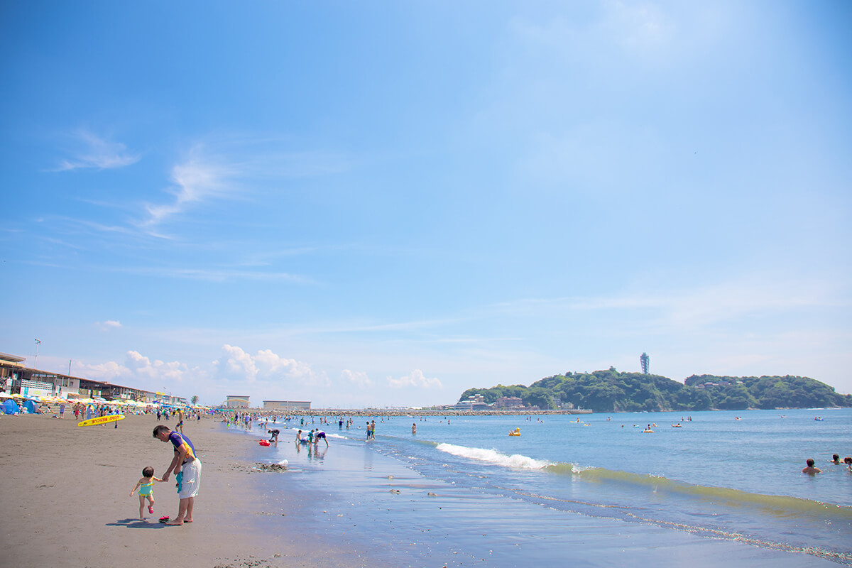 片瀬西浜海水浴場　江ノ島海岸