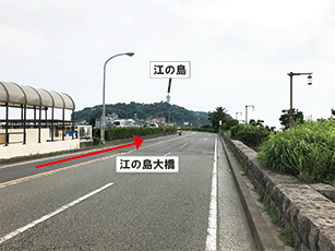 江の島駐車場へのマップ