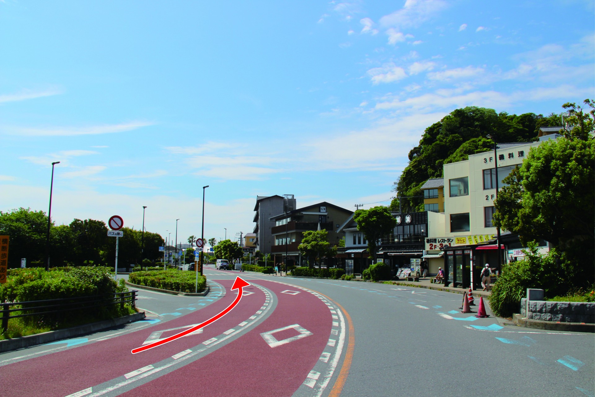 江の島駐車場へのマップ
